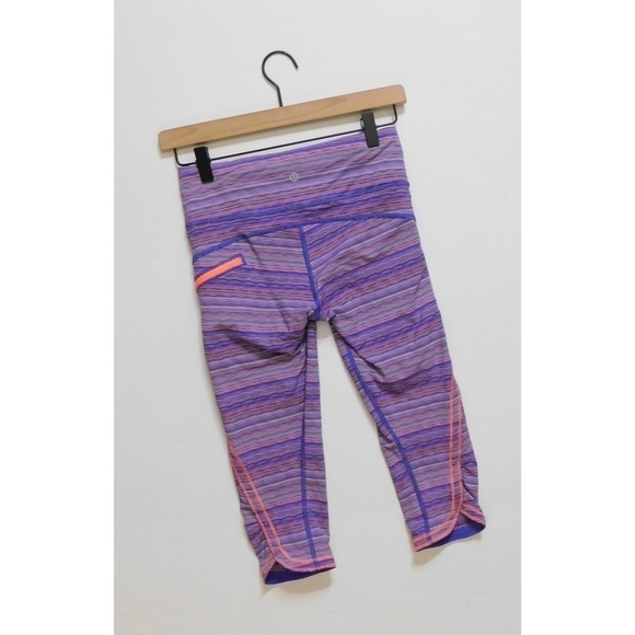 LULULEMON Athletica Run Top Speed Crop Leggings Pants Space Dye Twist Size 4 - Picture 12 of 16